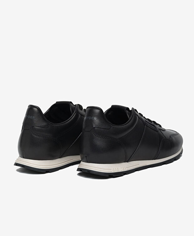 Erkek Siyah Hakiki Deri Günlük Spor Ayakkabı - 4
