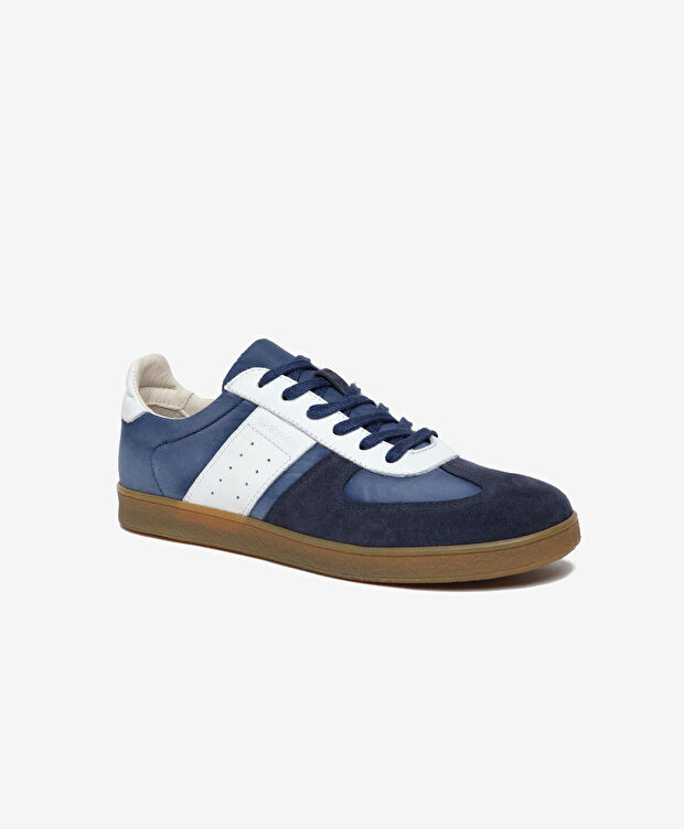 Erkek Lacivert Hakiki Deri Sneaker Ayakkabı - 2