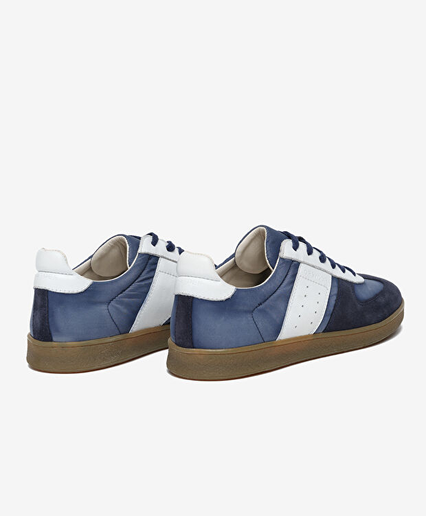 Erkek Lacivert Hakiki Deri Sneaker Ayakkabı - 4