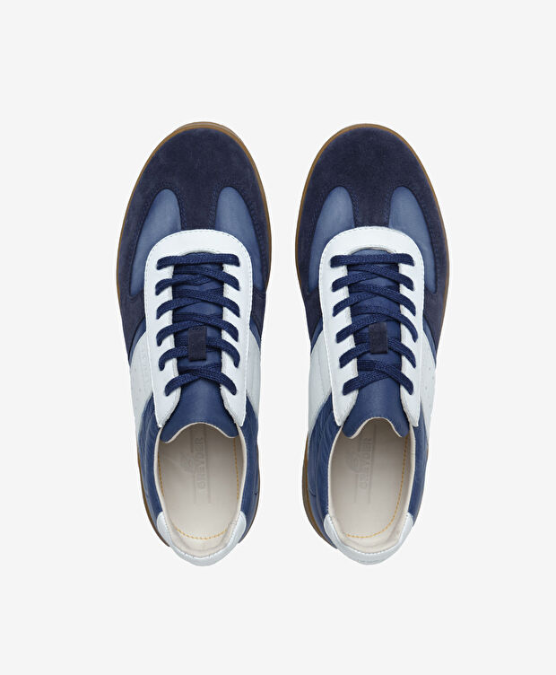 Erkek Lacivert Hakiki Deri Sneaker Ayakkabı - 5