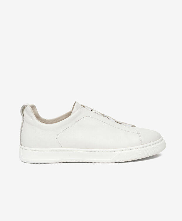 Erkek Beyaz Hakiki Deri Sneaker Ayakkabı - 1