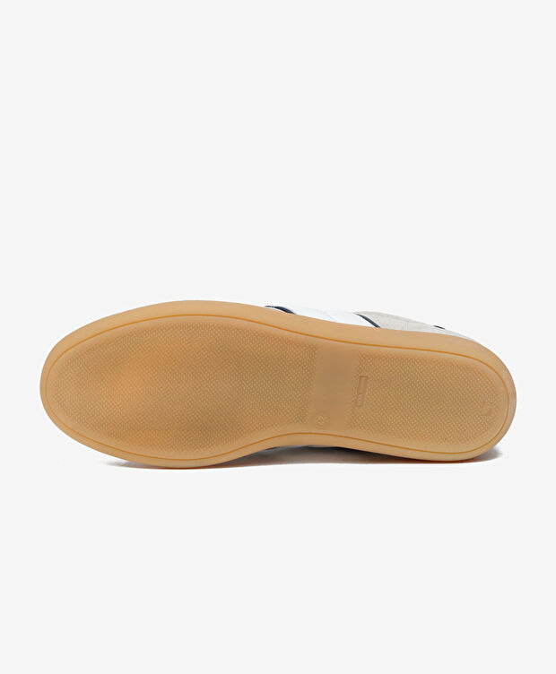 Erkek Beyaz Mavi Hakiki Deri Sneaker Ayakkabı - 6