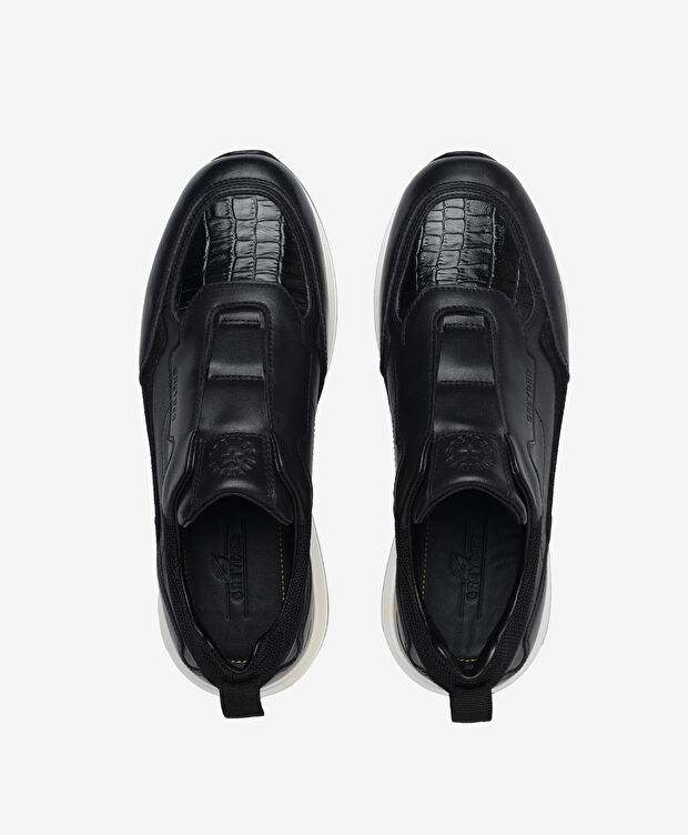 Erkek Siyah Hakiki Deri Günlük Spor Ayakkabı - 5