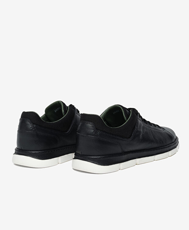 Erkek Siyah Hakiki Deri Casual Ayakkabı - 4