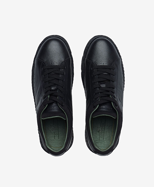 Erkek Siyah Hakiki Deri Casual Ayakkabı - 5