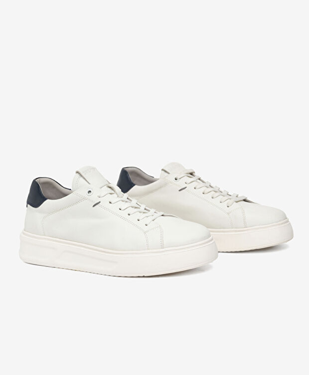 Erkek Beyaz Hakiki Deri Sneaker Ayakkabı - 3