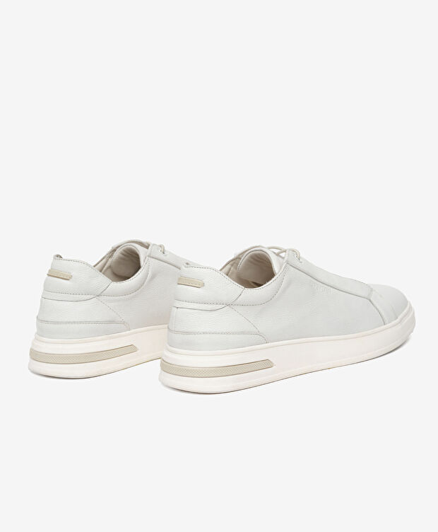 Erkek Beyaz Hakiki Deri Sneaker Ayakkabı - 4