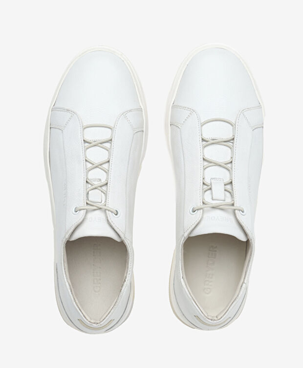 Erkek Beyaz Hakiki Deri Sneaker Ayakkabı - 5