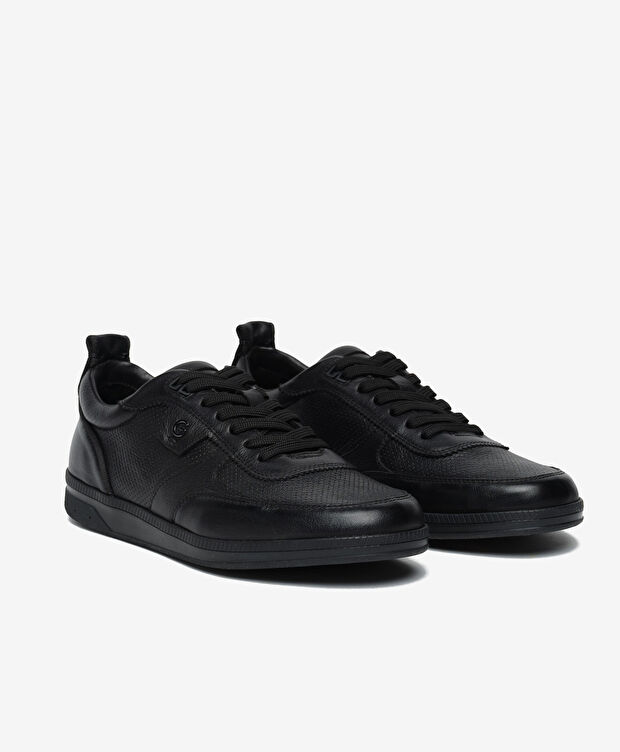 Erkek Siyah Hakiki Deri Casual Ayakkabı - 3