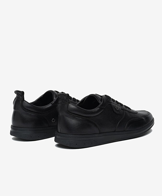 Erkek Siyah Hakiki Deri Casual Ayakkabı - 4