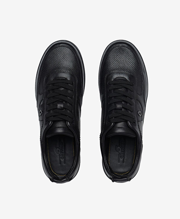 Erkek Siyah Hakiki Deri Casual Ayakkabı - 5