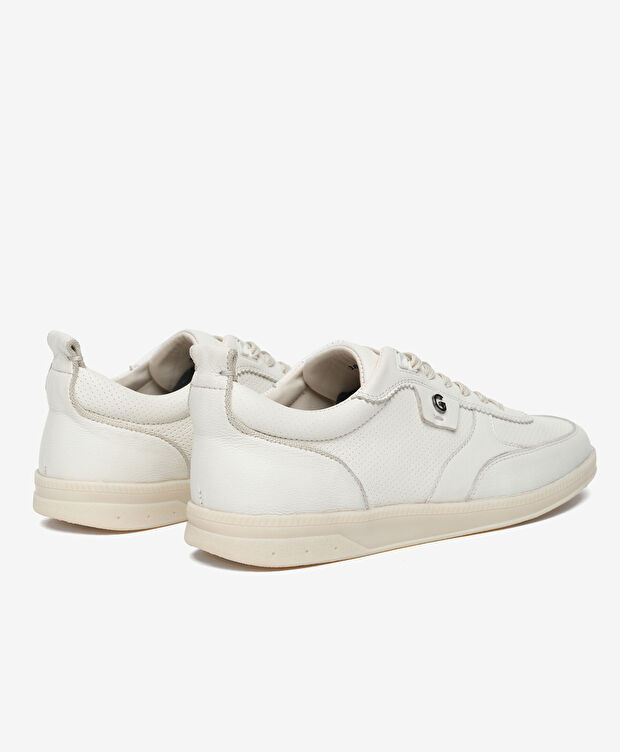 Erkek Kirli Beyaz Hakiki Deri Casual Ayakkabı - 4