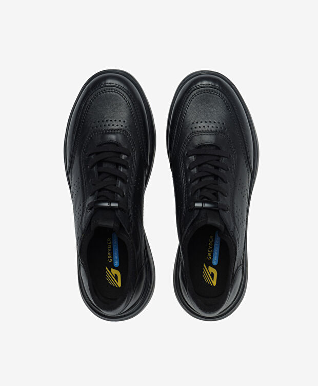 Erkek Siyah Hakiki Deri Casual Ayakkabı - 5