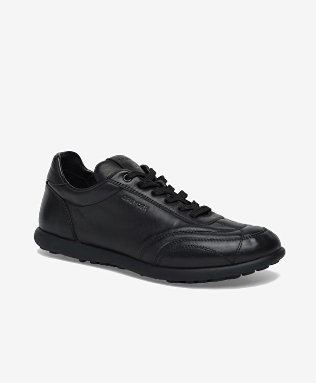 Erkek Siyah Hakiki Deri Casual Ayakkabı - 2