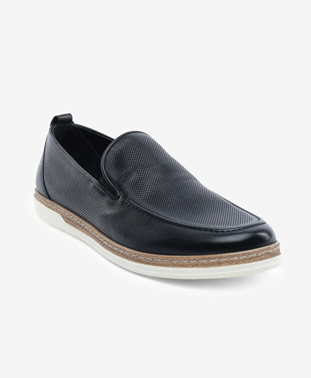 Erkek Siyah Hakiki Deri Casual Ayakkabı - 2