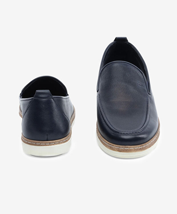 Erkek Siyah Hakiki Deri Casual Ayakkabı - 7