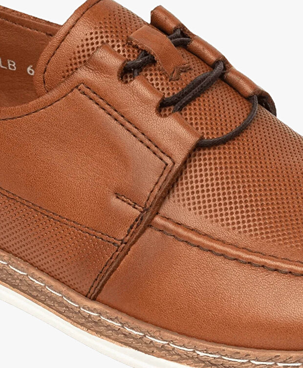 Erkek Taba Hakiki Deri Casual Ayakkabı - 5