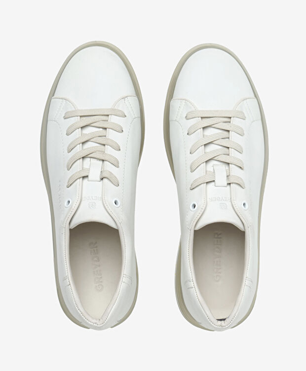 Erkek Beyaz Hakiki Deri Sneaker Ayakkabı - 5