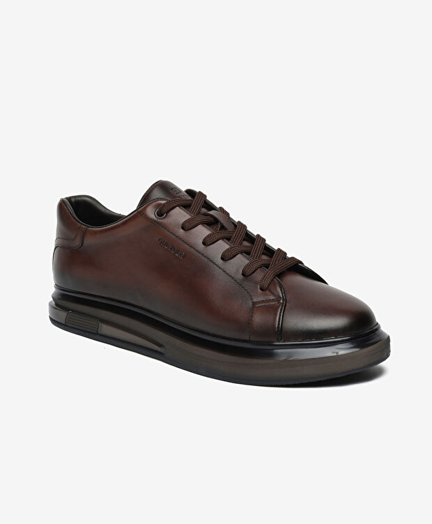 Erkek Kahverengi Hakiki Deri Sneaker Ayakkabı - 2