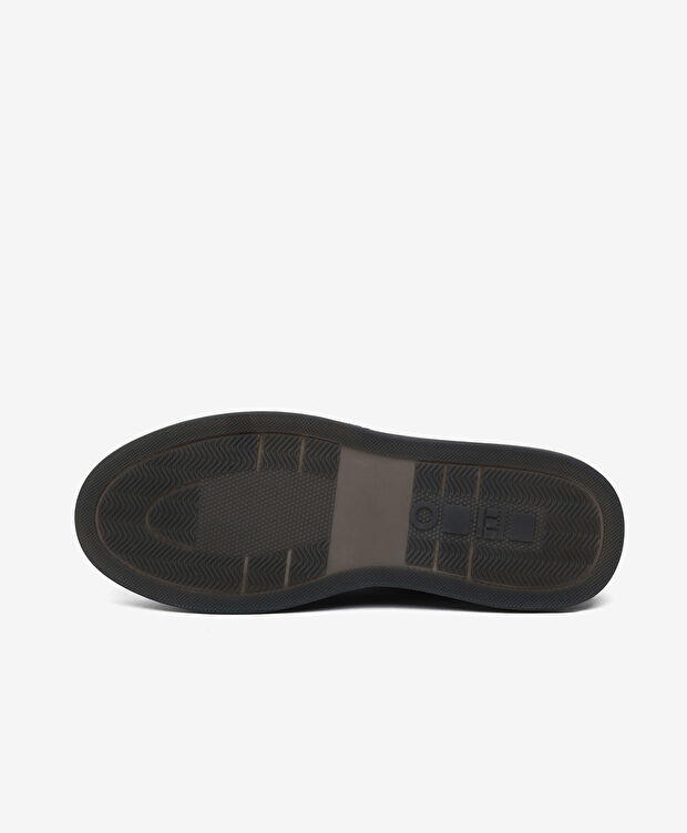 Erkek Siyah Hakiki Deri Sneaker Ayakkabı - 6