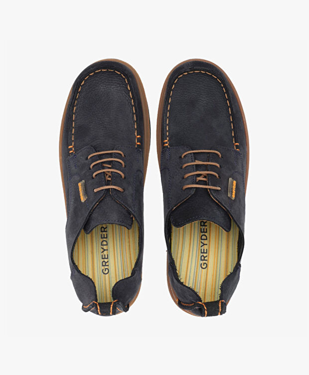 Erkek Lacivert Hakiki Deri Casual Ayakkabı - 5