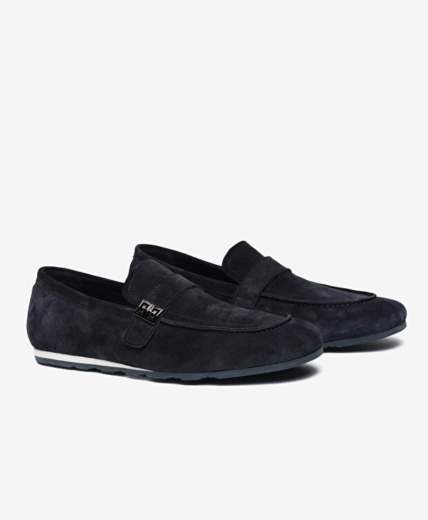 Erkek Lacivert Hakiki Deri Loafer Ayakkabı - 3