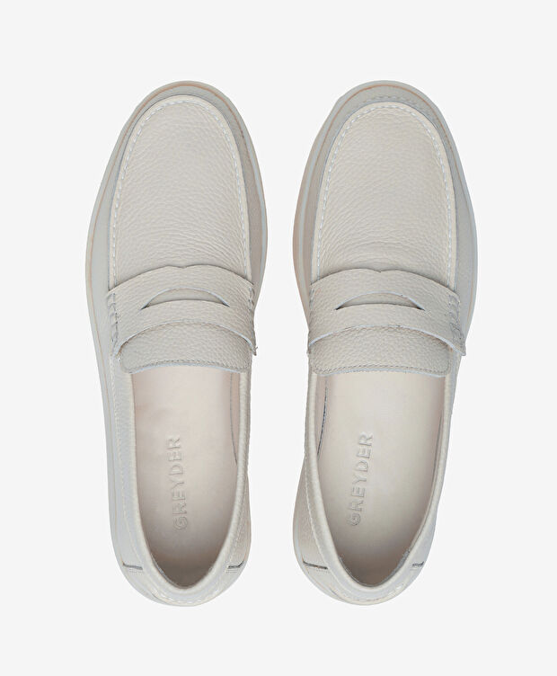 Erkek Beyaz Hakiki Deri Loafer Ayakkabı - 5