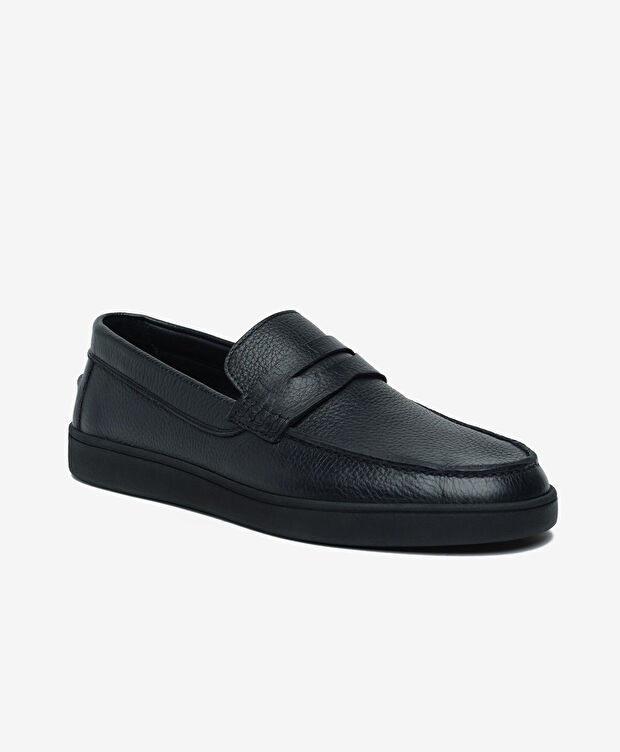 Erkek Siyah Hakiki Deri Loafer Ayakkabı - 2