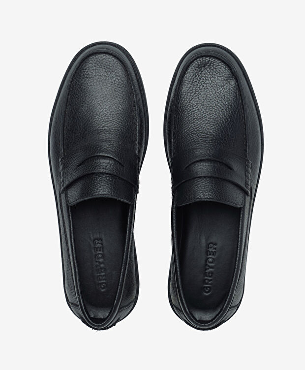 Erkek Siyah Hakiki Deri Loafer Ayakkabı - 5