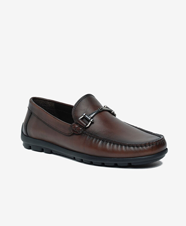 Erkek Kahverengi Hakiki Deri Loafer Ayakkabı - 2