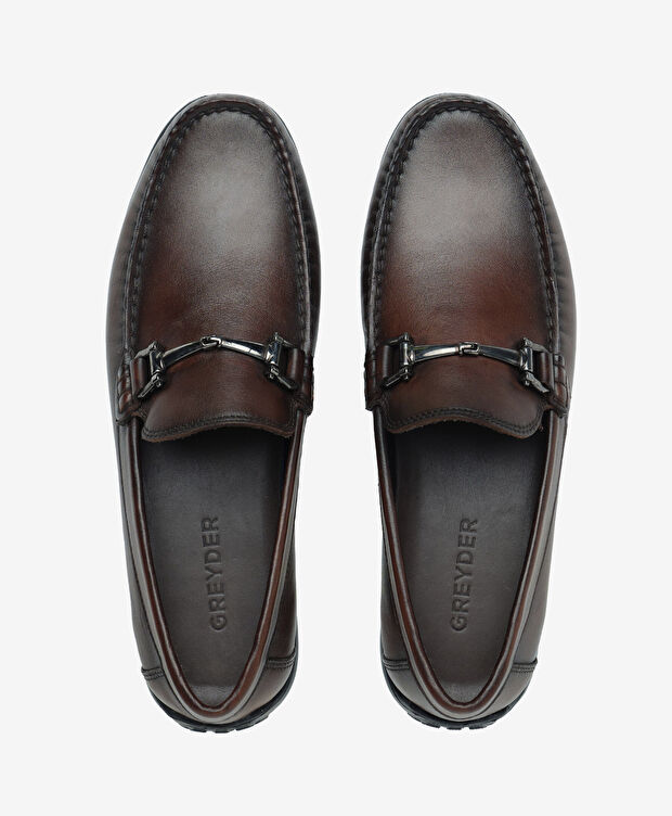 Erkek Kahverengi Hakiki Deri Loafer Ayakkabı - 5