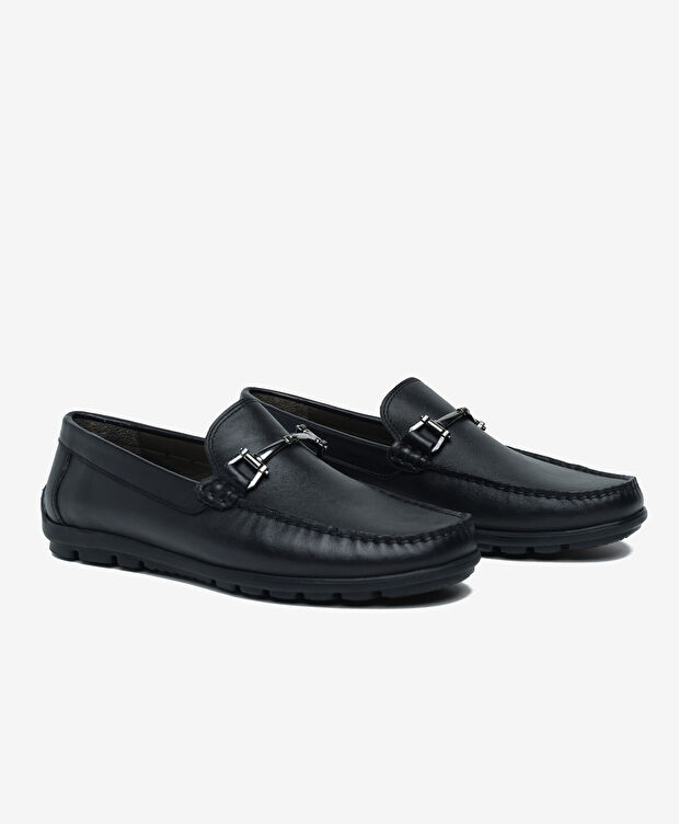 Erkek Siyah Hakiki Deri Loafer Ayakkabı - 3