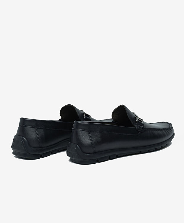Erkek Siyah Hakiki Deri Loafer Ayakkabı - 4