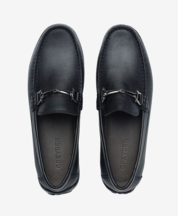 Erkek Siyah Hakiki Deri Loafer Ayakkabı - 5