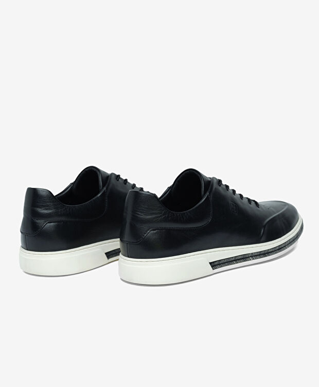 Erkek Siyah Hakiki Deri Casual Ayakkabı - 4