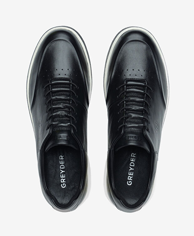 Erkek Siyah Hakiki Deri Casual Ayakkabı - 5