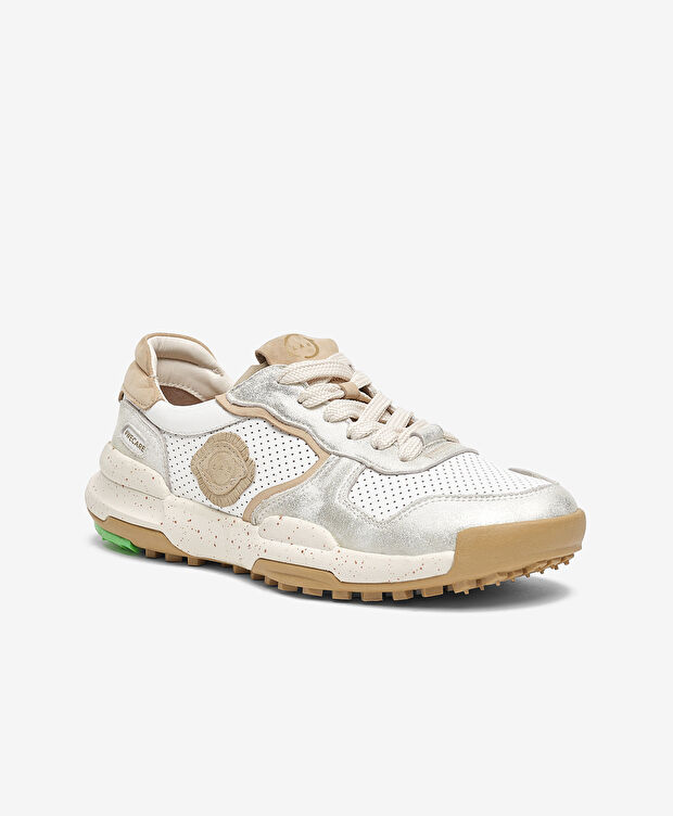 Kadın Altın Beyaz Hakiki Deri Spor Ayakkabı - 2