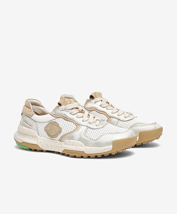 Kadın Altın Beyaz Hakiki Deri Spor Ayakkabı - 3