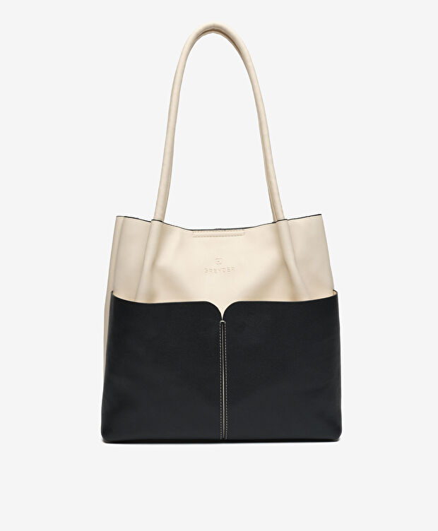 Kadın Bej Siyah Omuz Çantası - 1