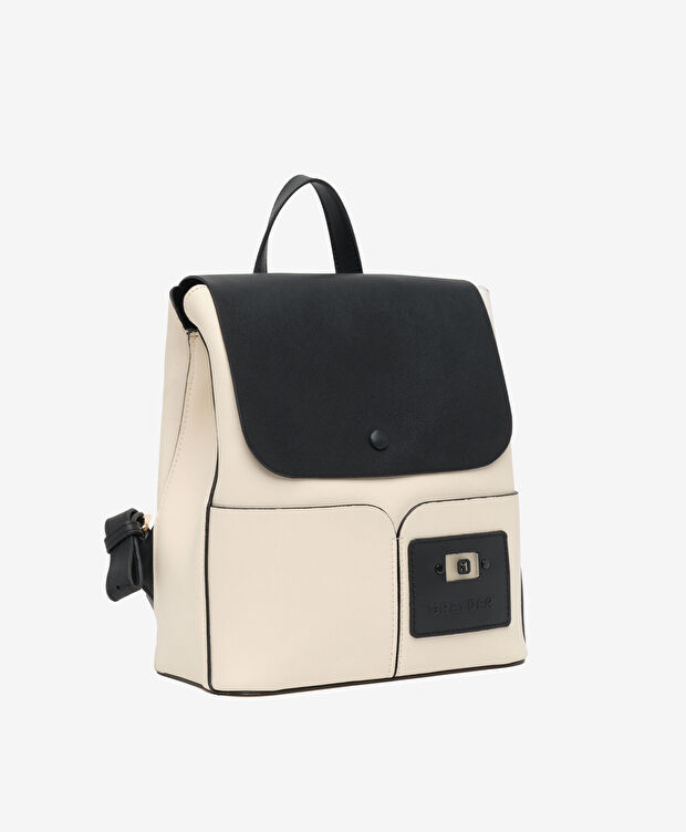 Kadın Bej Siyah Sırt Çantası - 2