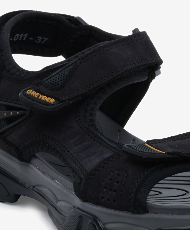 Kadın Siyah Hakiki Deri Sandalet - 5