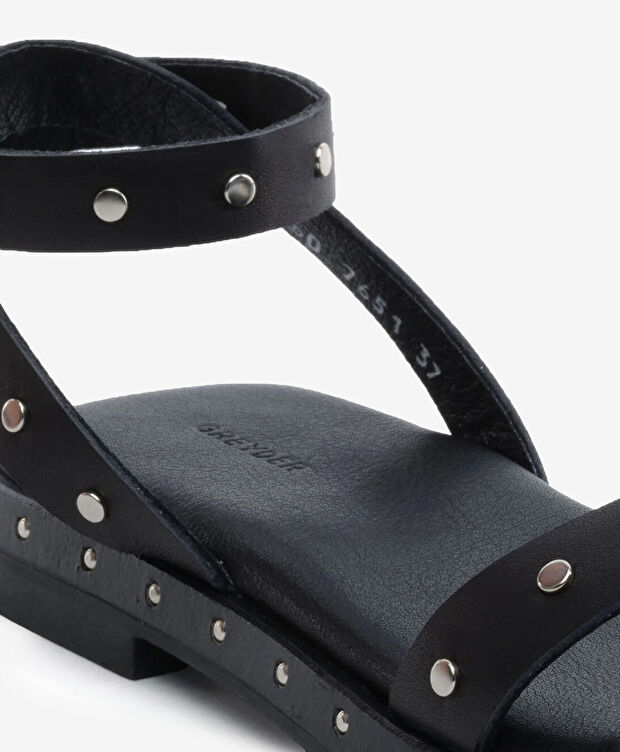 Kadın Siyah Hakiki Deri Sandalet - 5