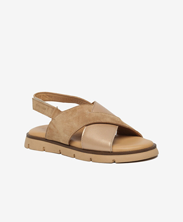 Kadın Taba Hakiki Deri Sandalet - 2