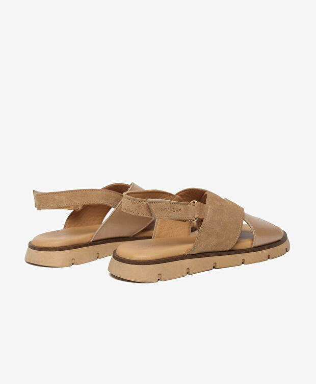 Kadın Taba Hakiki Deri Sandalet - 4