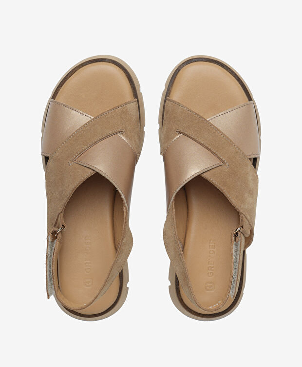 Kadın Taba Hakiki Deri Sandalet - 5