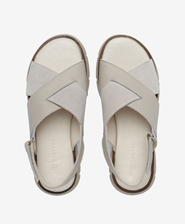 Kadın Vizon Hakiki Deri Sandalet - 5