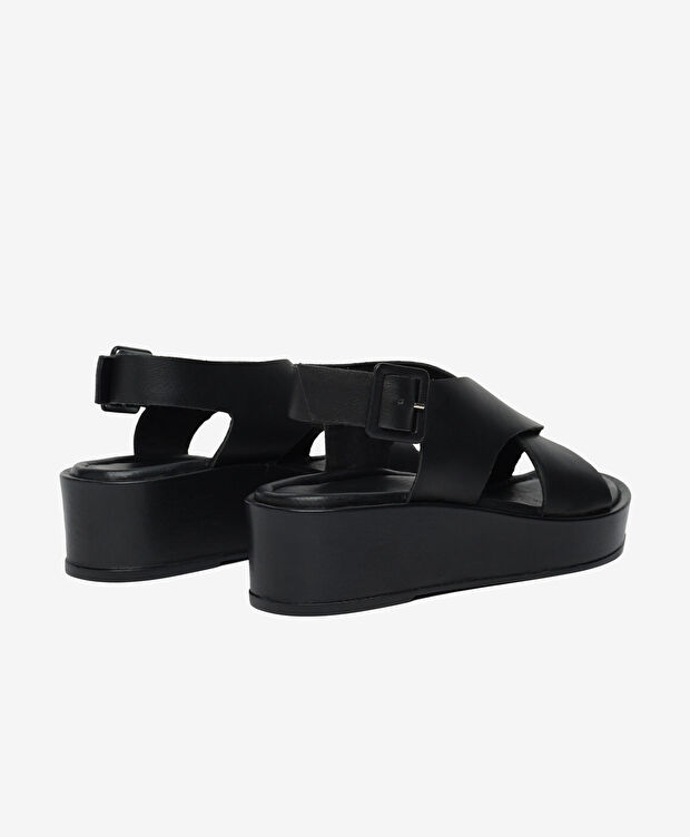 Kadın Siyah Hakiki Deri Comfort Sandalet - 4