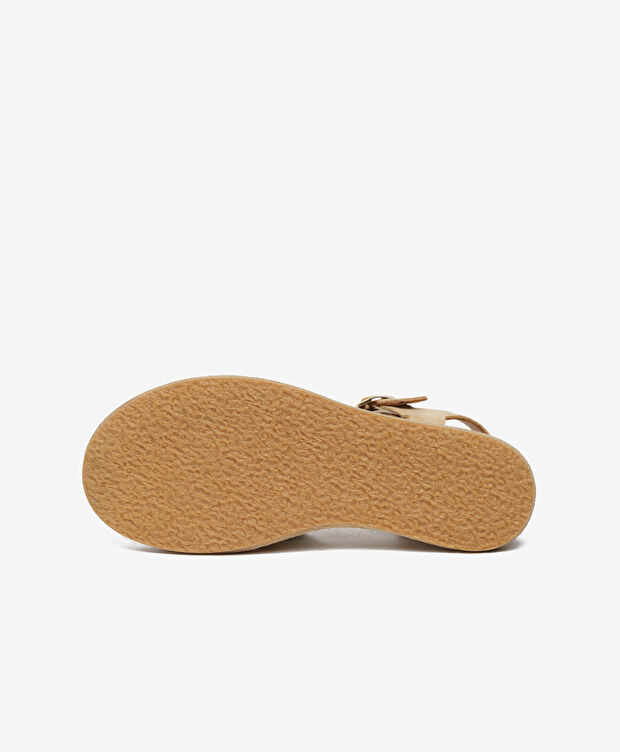 Kadın Bej Hakiki Deri Comfort Sandalet - 6