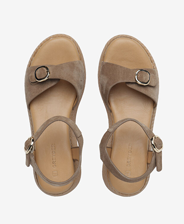Kadın Tütün Hakiki Deri Comfort Sandalet - 5