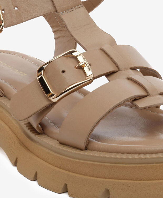 Kadın Vizon Hakiki Deri Sandalet - 5